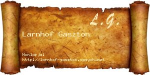 Larnhof Gaszton névjegykártya